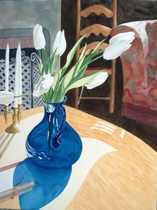 White Tulips - Watercolor