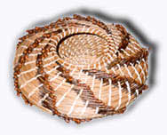Basquet made with pine needles and rafia