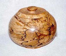 Bowl and lid turned from spalted oak 